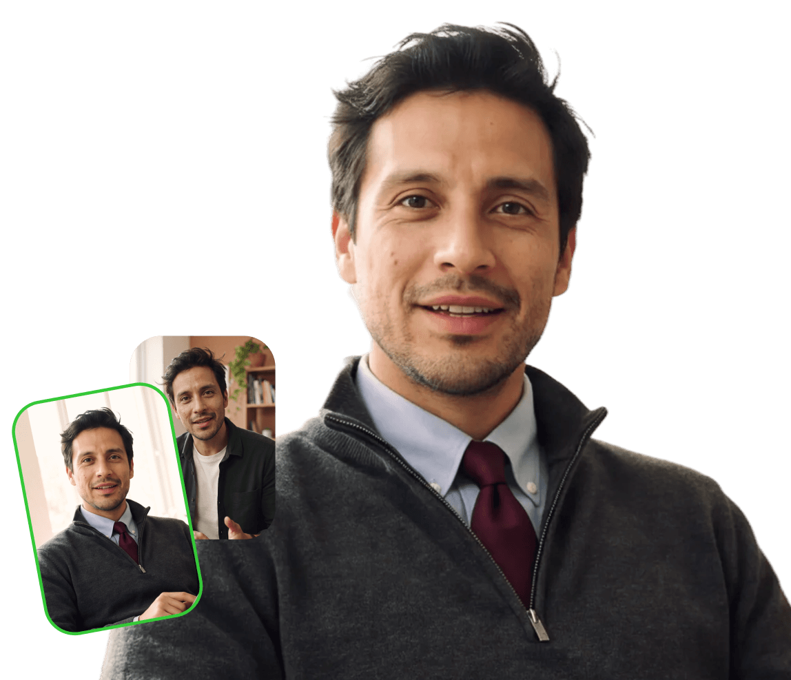 An advisor recording a video update on a phone