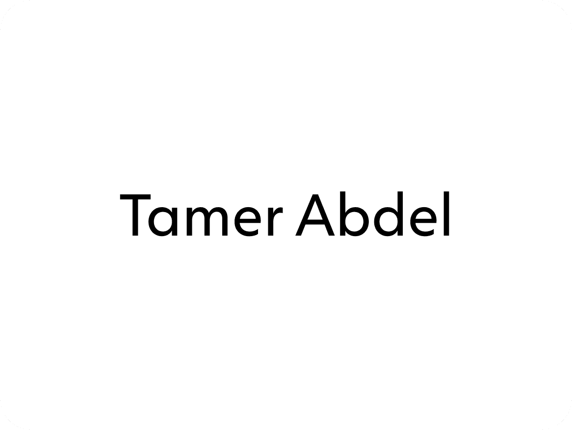 The text "Tamer Abdel" on a white background.