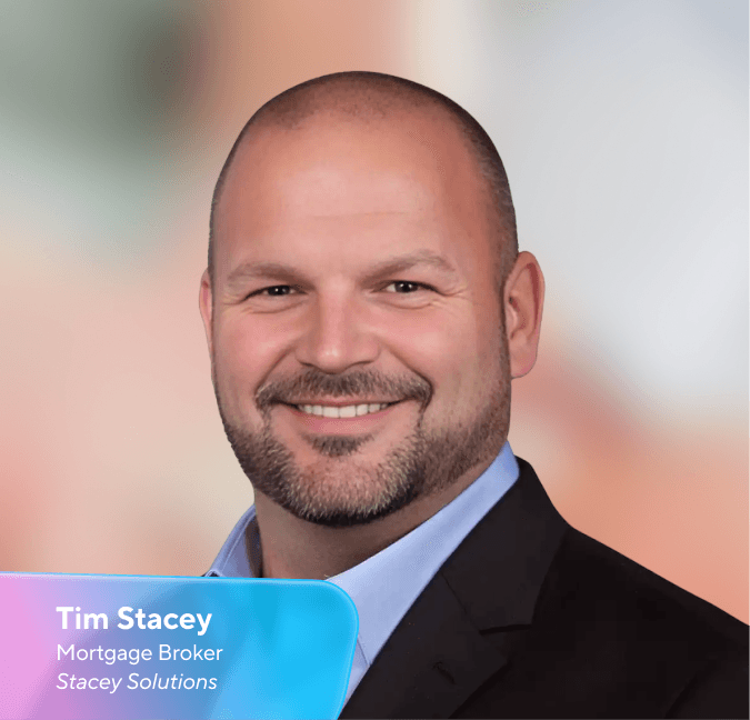 Smiling headshot of Tim Stacey, Mortgage Broker at Stacey Solutions.