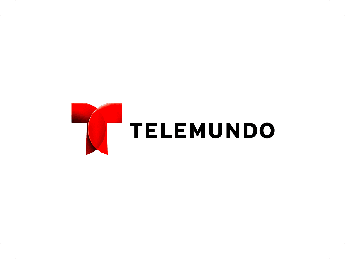 Telemundo logo featuring a red stylized T and black text.